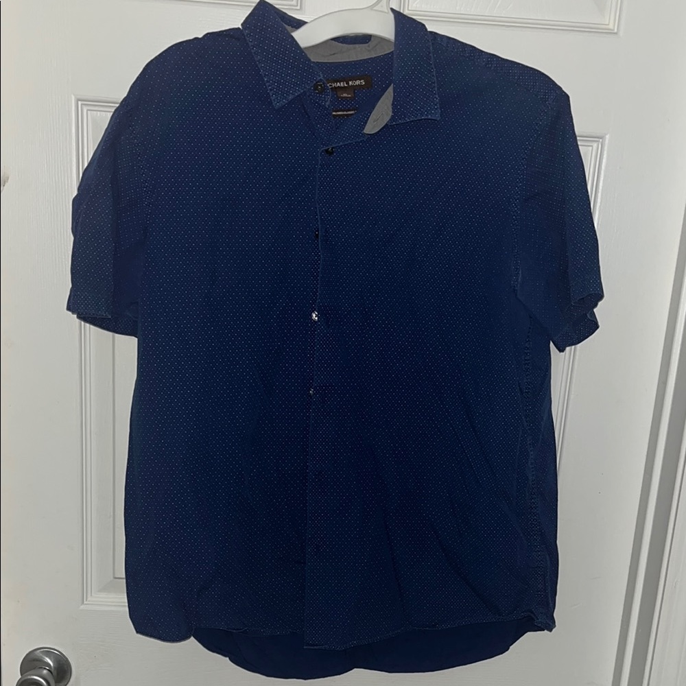 Michael Kors Men's Dark Blue Casual Shirt